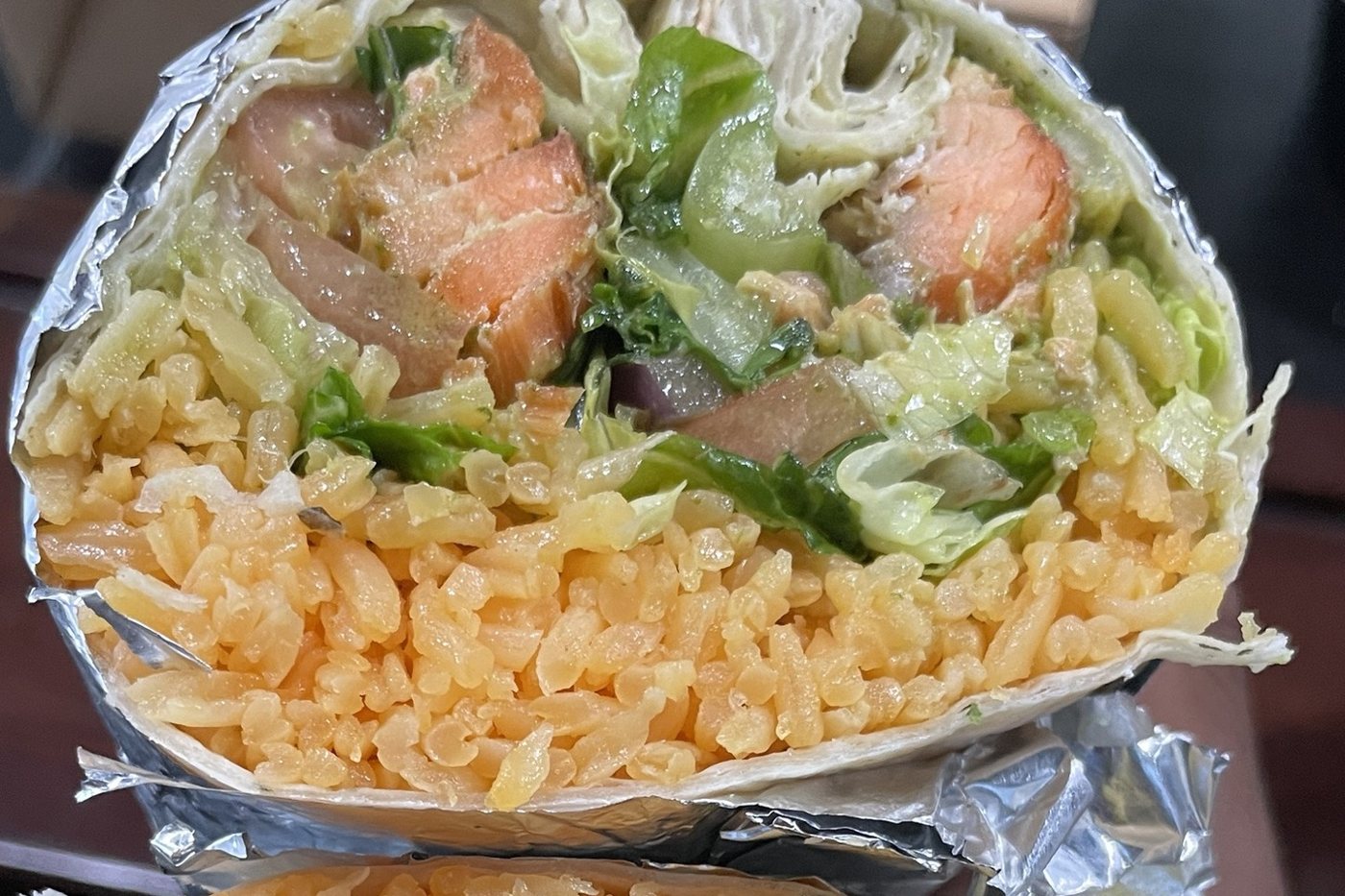 Salmon Burrito at Pour Decisions