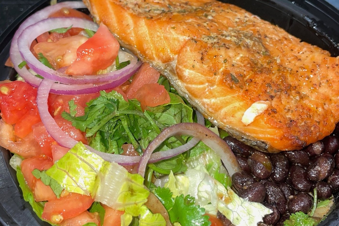 Salmon Rice Bowl at Pour Decisions