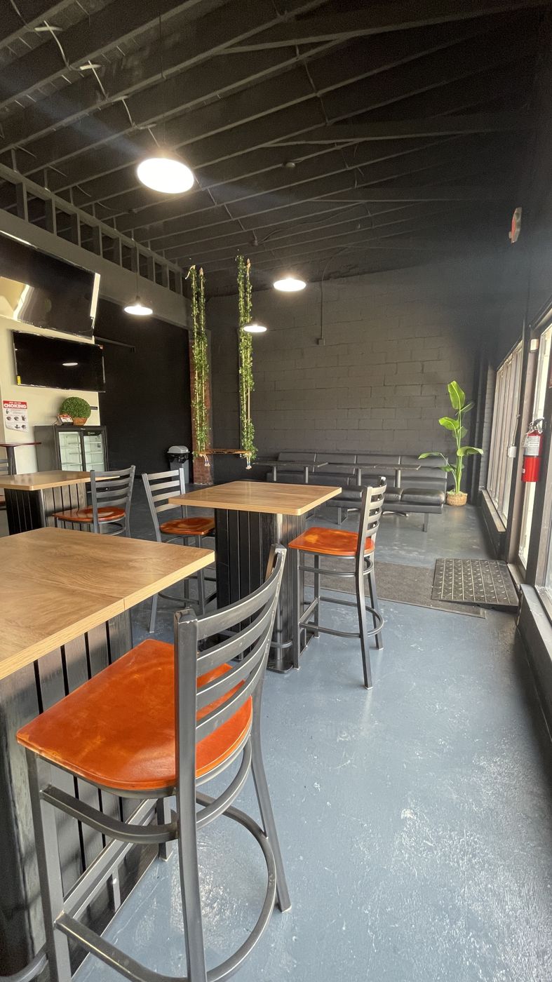 High-top tables and the lounge